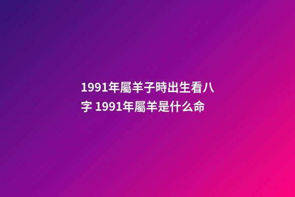1991年屬羊子時出生看八字 1991年屬羊是什么命-第1張-觀點-玄機派